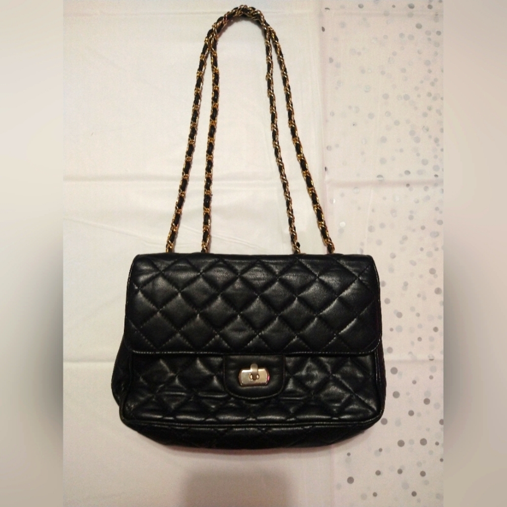 Vintage leather Quilted Chain Shoulder Bag